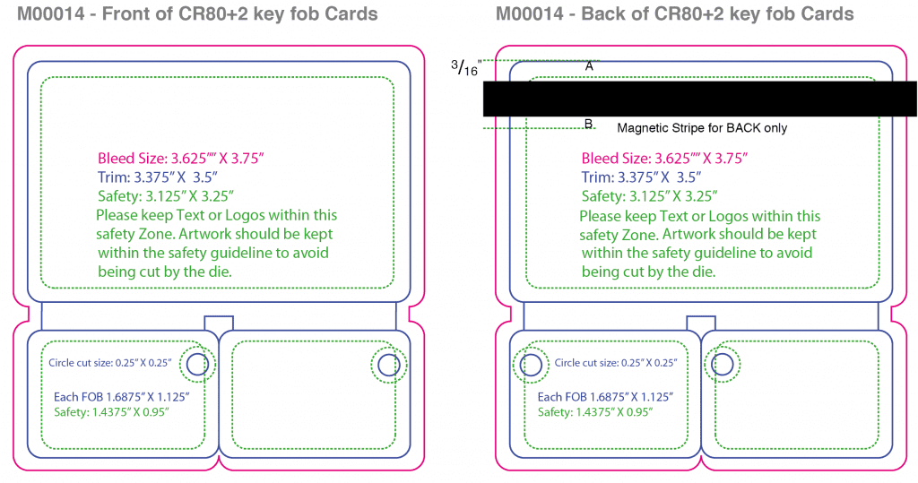 CR-80+2 key fob Card Template