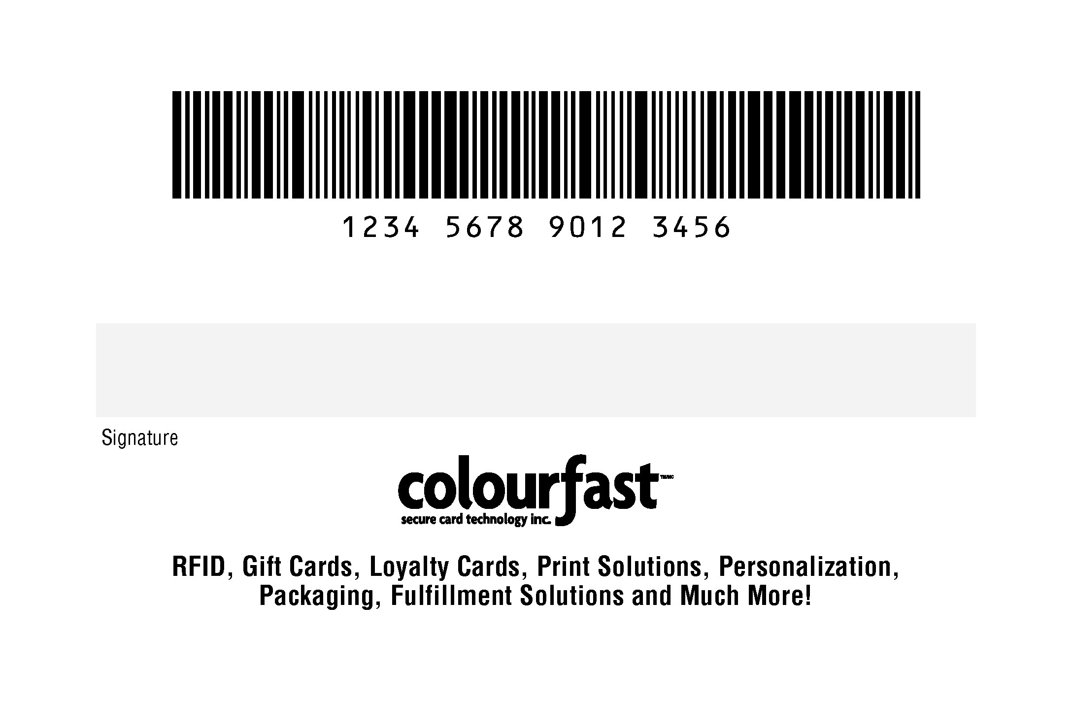 Image of Variable Barcode, Human-readable number, Signature Panel