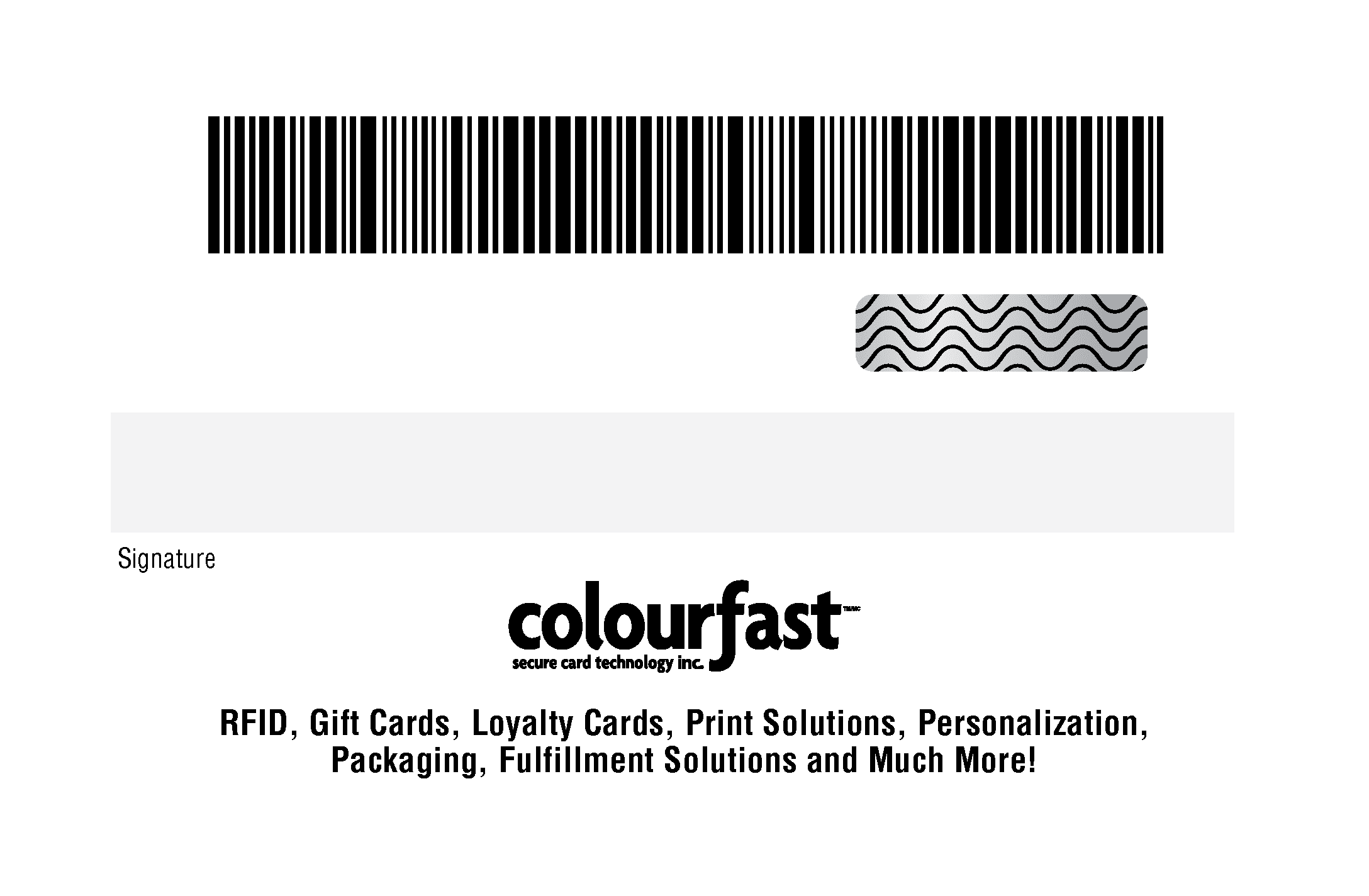 Image of Variable Barcode, Signature Panel, Scratch Off Panel
