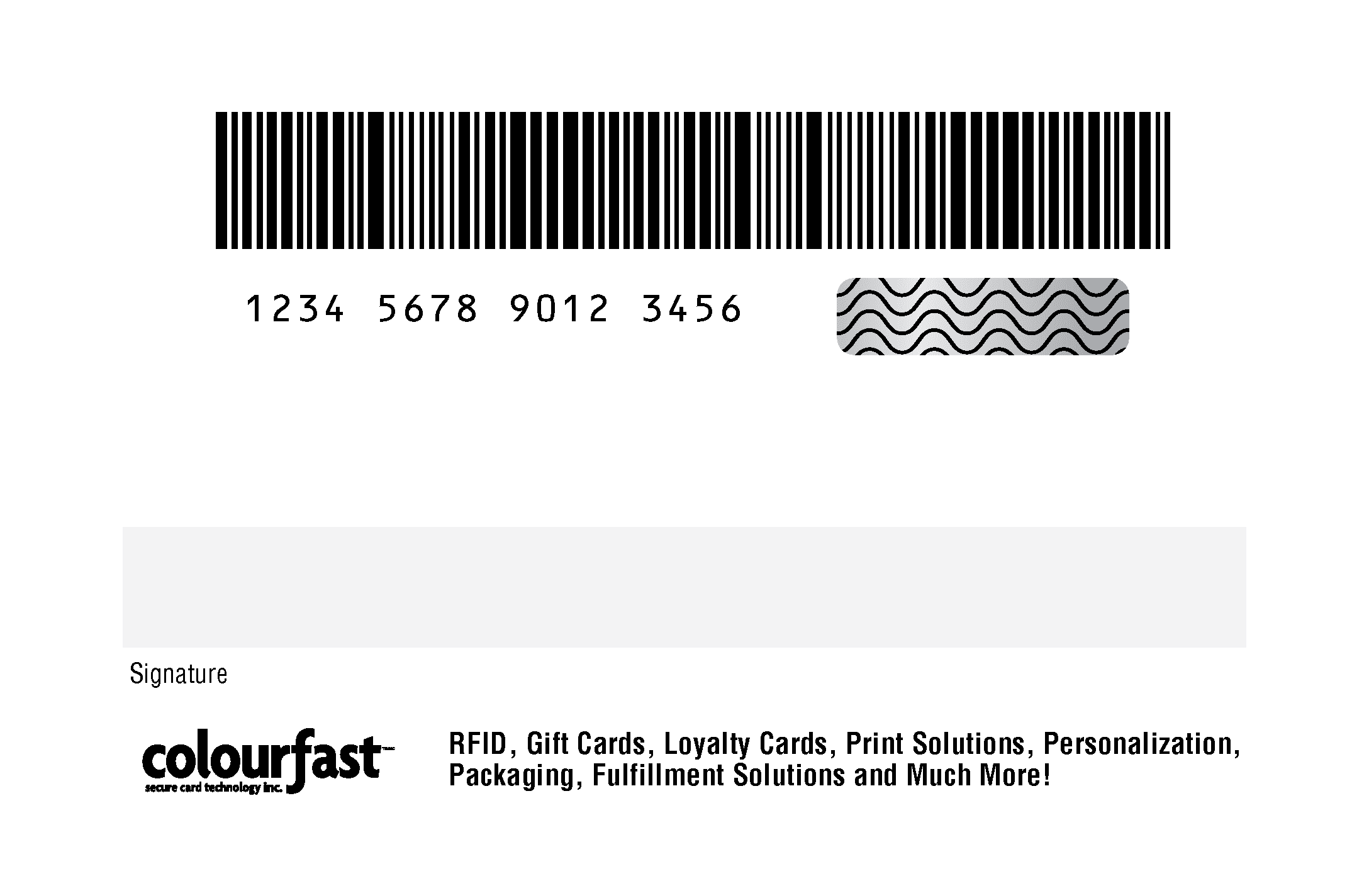 Image of Variable Barcode, Human-readable number, Signature Panel, Scratch Off Panel